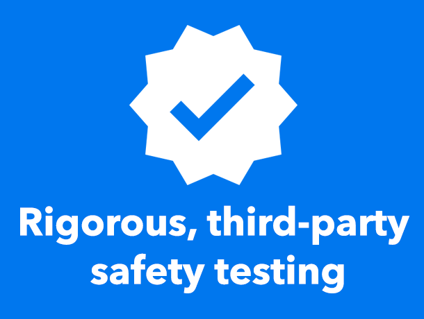 Rigorous, third-party safety testing